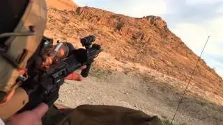 Noveske Recon High Angle shooting steel. Las Vegas Desert.