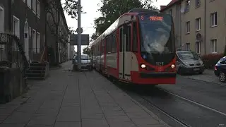 Poland, Gdansk, tram 5 ride from Nowy Port Szaniec Zachodni to Politechnika