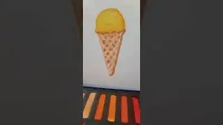 Drawing #soft Pastel #Cone ice cream 3D #shorts