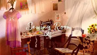 SEWING ROOM ASMR AMBIENCE / Cosy Sewing Room Ambient Soundscape / Sewing Machine, Fabric, Tea, Birds