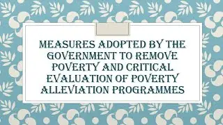 Measures adopted by government to remove poverty|poverty alleviation programmes| critical assessment