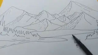 #53 How To Draw Mountains /  Easy Mountain Drawing / Mountains