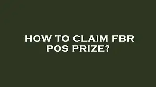 How to claim fbr pos prize?