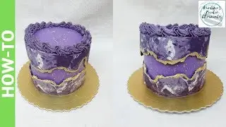 How To Make a Purple Marble Buttercream Fault Line Cake | Tutorial | Kurlina's Foodie Chronicles