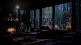 Heavy Forest Rain on Window 🌧️ Deep Sleep & Calm Night Ambience