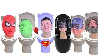 Супергерои превращаются в туалет Skibidi