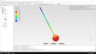 PrePoMax (CalculiX FEA) - Учебник 37 - Неявная динамика - маятник