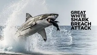 Great White Shark Breach Attack on Seal Slow Moti