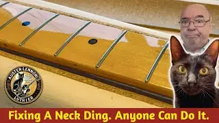 Fixing a ding on a glossy fretboard. Not an invisible mend, but anyone can do this fix.