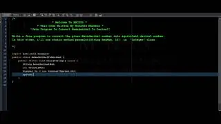 Java Program To Convert Hexadecimal To Decimal
