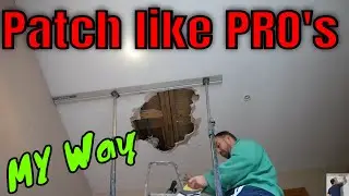 How to fix large hole in water damaged ceiling plaster repair
