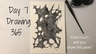 Day 7: Drawing a Drawing Per Day. Abstract Pen and Ink