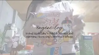 [Engene-LoG] Trying again Jake's Buldak Risotto and Opening Heeseung's Joocyee Package