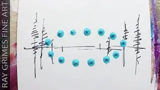 Easy Landscape / 249 / For Beginners / Acrylics / Relaxing / Abstract Painting Techniques
