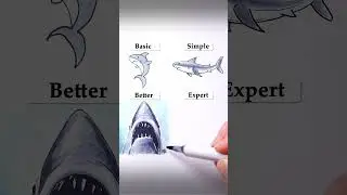 How to Draw - Easy 3D Shark #art #drawing #shorts #shark   #howtodraw #quickdrawing #easydraw