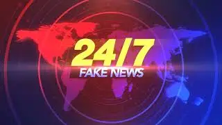 Animation Text 24 Fake News and News intro Graphic with Lines and World Map in Studio 4K