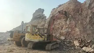 EXCAVATOR POWER: Breaking a Hill like a Pro!&rdquo; #excavators #stonemachinery #jcb #mining #drilling