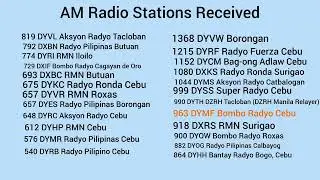 MW AM Radio Stations received in Tacloban City, Philippines as of January 2, 2023