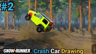 Crash Car Drawing Part 2 Jeep Wrangler Jeep compass Lend Rover Jimny BMW X6 Full Speed Bump In Game