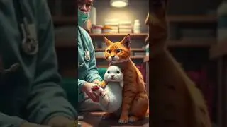 Big Cat Saves Cute Bunny from dying | A Great Save of all time! #cat #cute #catvideos #catshorts #ai