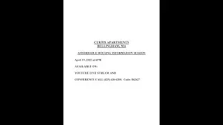 Curtis Apartments, Bellingham - Affordable Housing Information Session