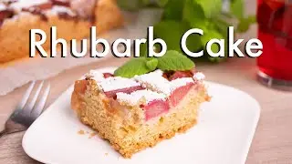 Rhubarb Cake Recipe | Summer Fast Pie | 267 Calories