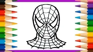 Easy Spiderman Drawing | How to Draw Spiderman Mask | Step by Step Tutorial for Kids | KinderArt