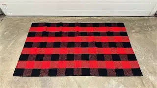 KOZYFLY Red and Black Holiday 3 x 5 ft Outdoor Christmas Rug