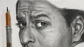 Live Charcoal Pencil Realistic Portrait Drawing- Textured Skin Tone