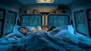 Rain and Thunder Sounds on Cozy Car | Best Insomnia Therapy, Relax for Deep Sleep, White Noise