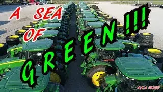 A SEA OF GREEN !!! WOW THE YARD IN WATERLOO IS FULL UP !!!