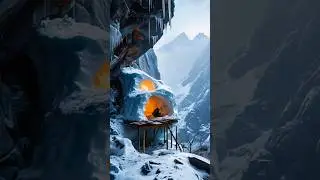 Building a Snow Cave Shelter | Arctic Survival in the Mountains #bushcraft  #cave  #snow