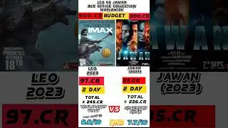 2 day collection leo vs jawan box office comparison worldwide #leo #jawan #srk #vijay #shorts