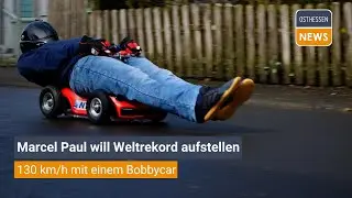 GEDERN: Marcel Paul will Weltrekord aufstellen - 130 km/h mit einem Bobbycar