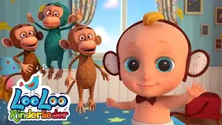 F&uuml;nf Kleine &Auml;ffchen - Kinderreime | Kinderlieder zum Mitsingen | Sing Kinderlieder LooLoo