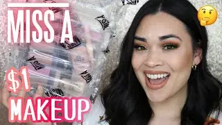 FULL FACE OF SHOP MISS A $1 MAKEUP TRY ON HAUL
