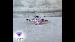 Custom Amethyst Cluster Ring, 14kt Rose Gold for Ashley