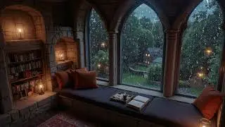 Rainy Window Cozy Ambience 🌧️📖 Warm Home Night for Relax & Study | Cozy Home Moments