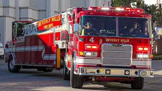 Beverly Hills Fire Dept. Truck 4 & Engine 5 Responding x2