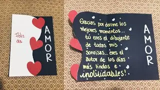 Tarjeta bonita y f&aacute;cil para tu enamorado (a)