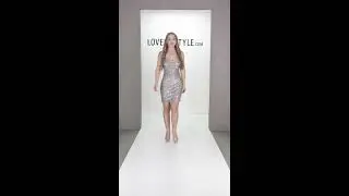 Lovemystyle Geometric Silver Sequin Cross Strap Mini Dress