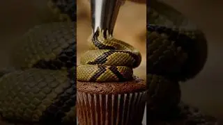 Snake skin cupcake in 8K &ndash; hyper-real ASMR dessert art that looks alive 🐍🧁