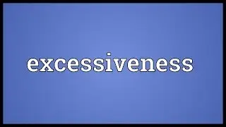 Excessiveness Meaning
