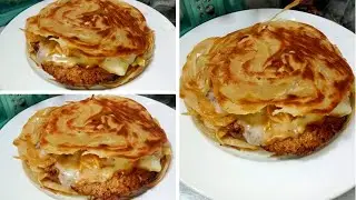 Dubai's Viral Recipe|Dubai's Viral Crispy Lacha Paratha Smashed Burger|Burger|Kitchen with Aqsa|