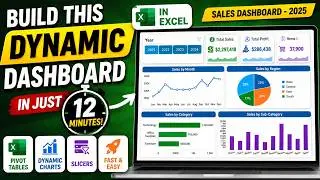 Create dynamic Sales Dashboard in Excel in Just 12 Minutes || Master Pivot Tables