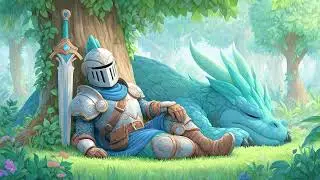 Dragon Nap &ndash; Peaceful Animation with Knight & Dragon | Calming Fantasy Background for Streams