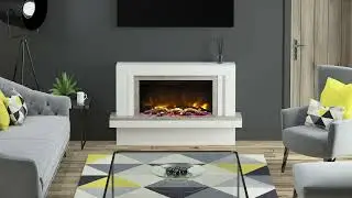 PRYZM VARDO 53 Ash White & Vintage Oak | Wall Mounted with Plinth | Timber