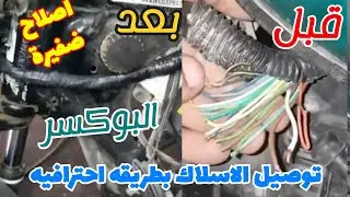 اصلاح ضفيرة موتوسيكل بوكسر مقطوعه بطريقه احترافيه بدلا من تغيرها | وتوصل الاسلاك بالطريقه الصحيحه