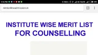 CITS INSTITUTE WISE MERIT LIST FOR COUNSELLING |First Counselling is on 23rd, 24th & 25th July, 2018