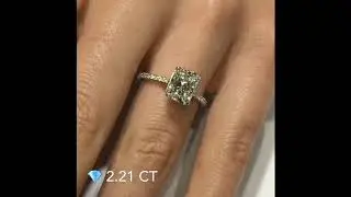 2.2 ct Radiant Cut Diamond Cathedral Engagement Ring